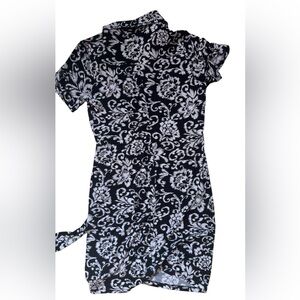 En Focus Black White Midi Dress - 6P